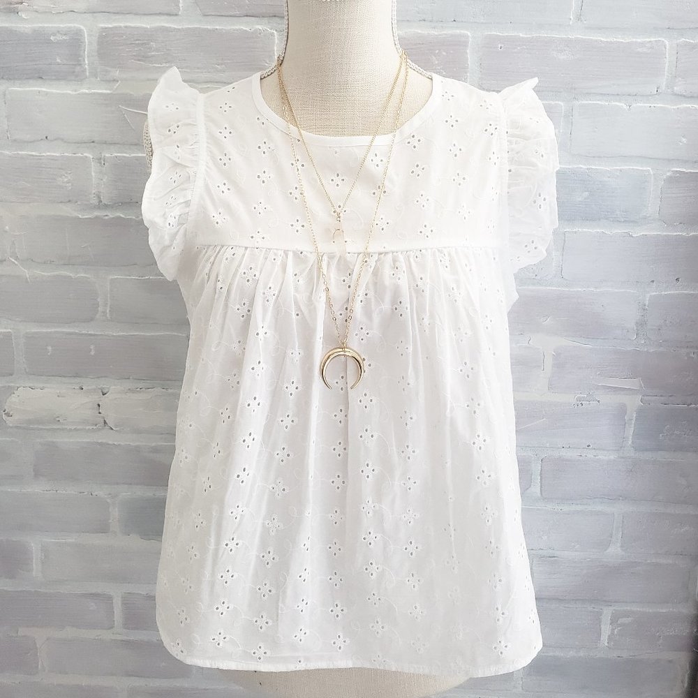 Eyelet Ruffle Top NWT